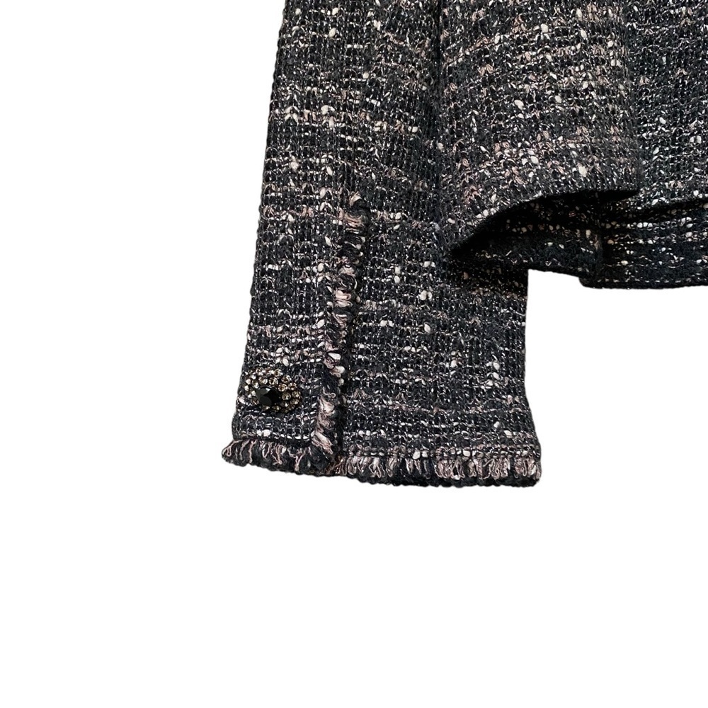 St. John Couture Black Tweed Fringe Boucle Knit Blazer Jacket Womens 16……​​​​​ - Picture 6 of 6